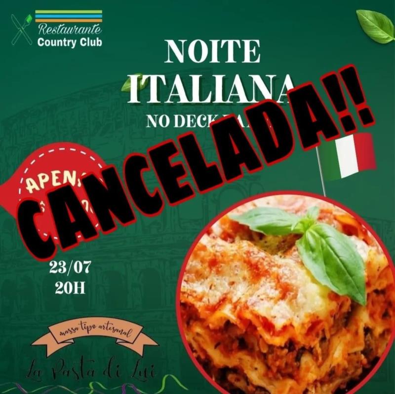 Jantar italiano cancelado
